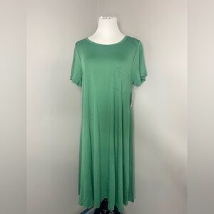 LuLaRoe Carly Dress Green High Low
